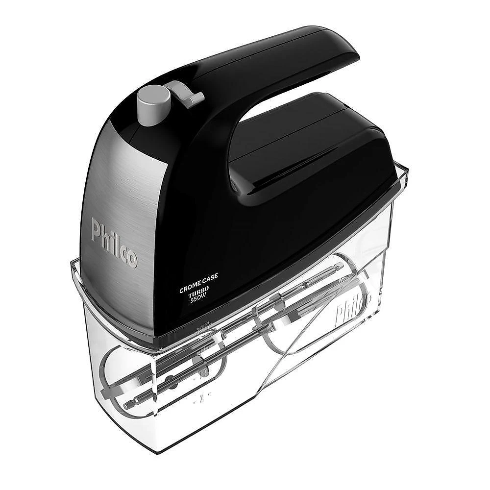 Batedeira de mão philco pbt450p 550w 4 velocidades com turbo preto 110v