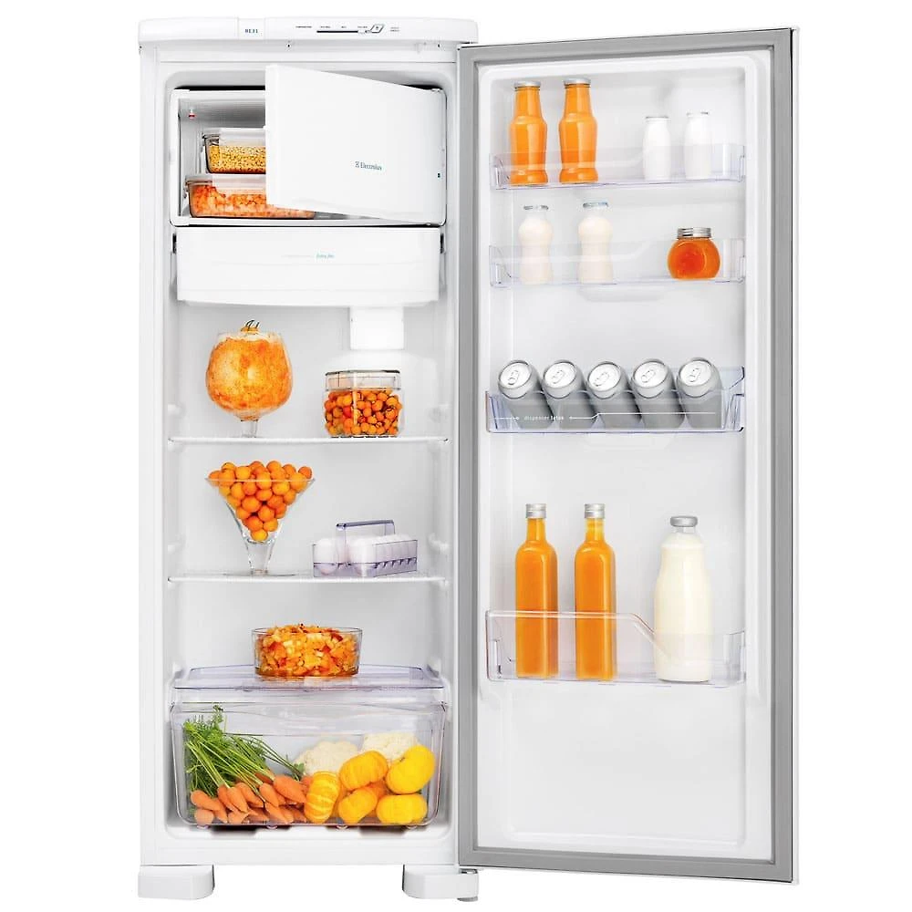 Geladeira electrolux degelo prático re31 com controle de temperatura 240l - branca