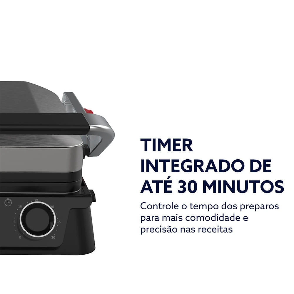 Grill Elétrico Multiuso Oster com Chapas Antiaderentes Destacáveis - OGRL640 110