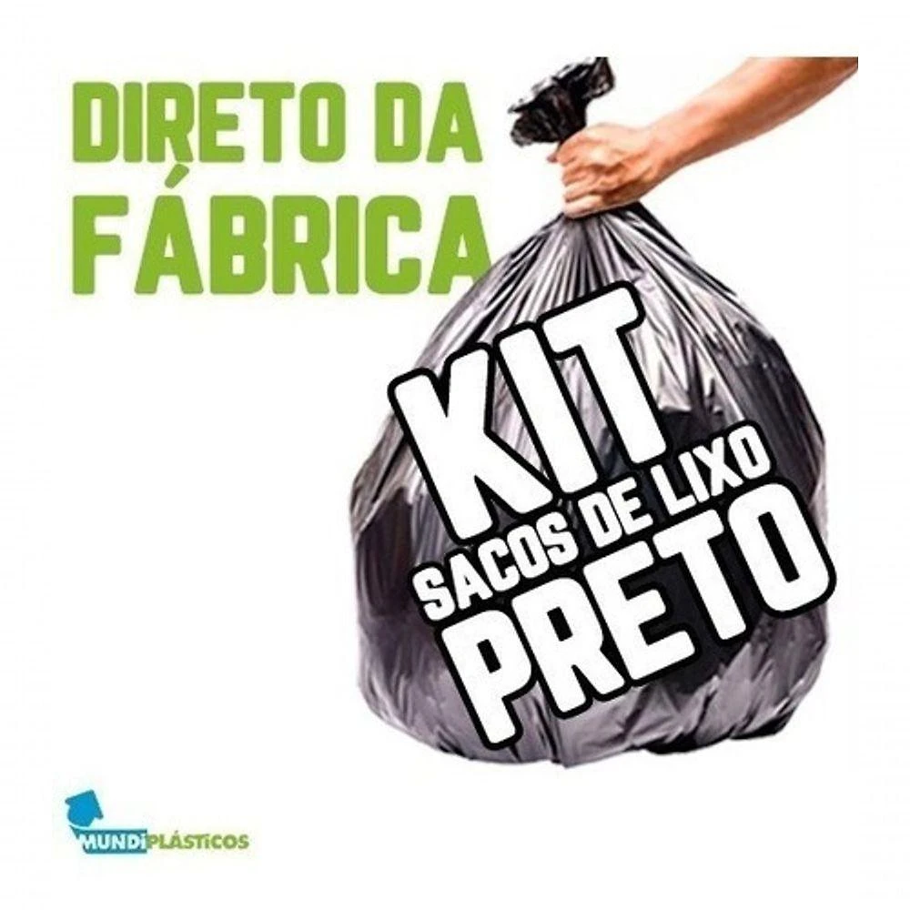 Saco de Lixo Kit 20 + 40 Lts Reforçado Preto 400UN 20L e 600UN 40L Higipack