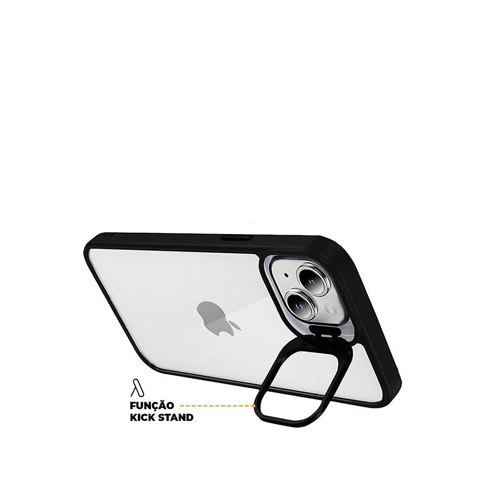 Kit Capa Gravity Preta e Pelicula Ultra Glass para iPhone 15 Plus - Gshield