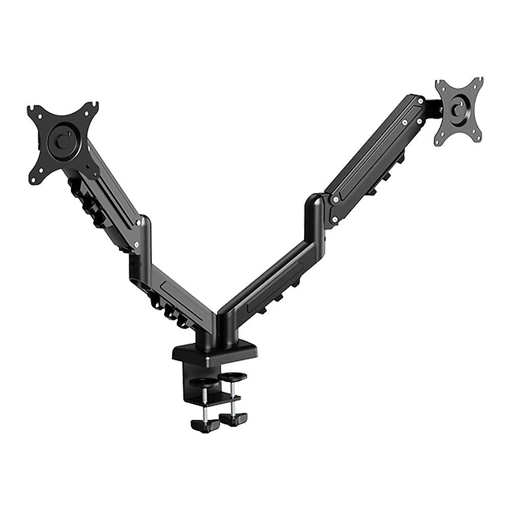 Suporte de Mesa Articulado para 2 Monitores de 17" a 32" FlexiSpot F5D, Ajustes com Pistão a Gás, VESA, Preto - F5DB