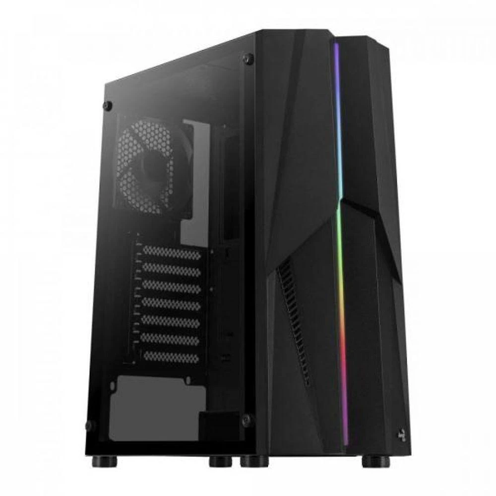 Gabinete Gamer Aerocool Mecha Preto Rgb Lateral Vidro [f002]