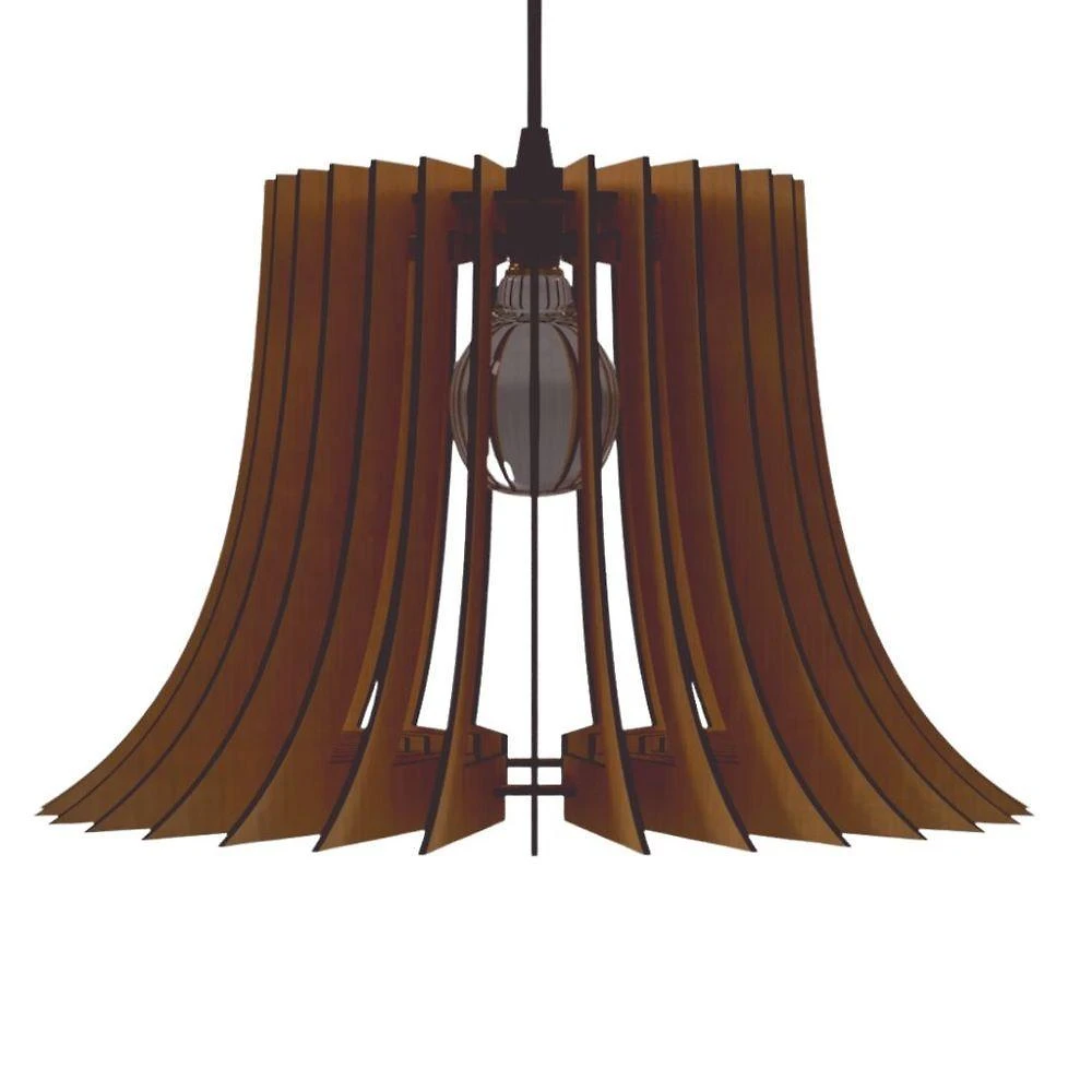 Luminária Pendente Panamá MDF Bivolt 100W Soquete E27 Marrom Lenobre