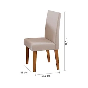 Miniatura Mesa de Jantar Retangular Viero Latina Venus com 4 Cadeiras Estofadas
