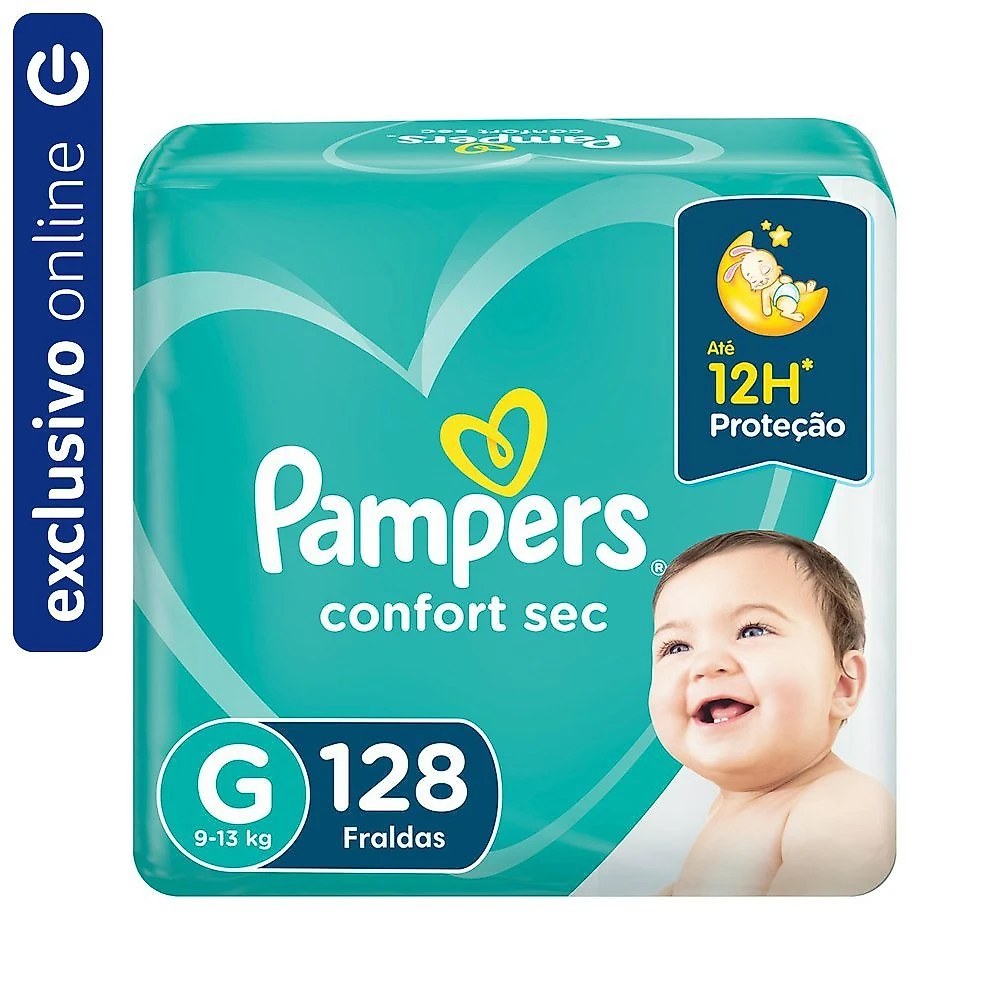 Miniatura Fralda Pampers Confort Sec Jumbo G 128 Unidades