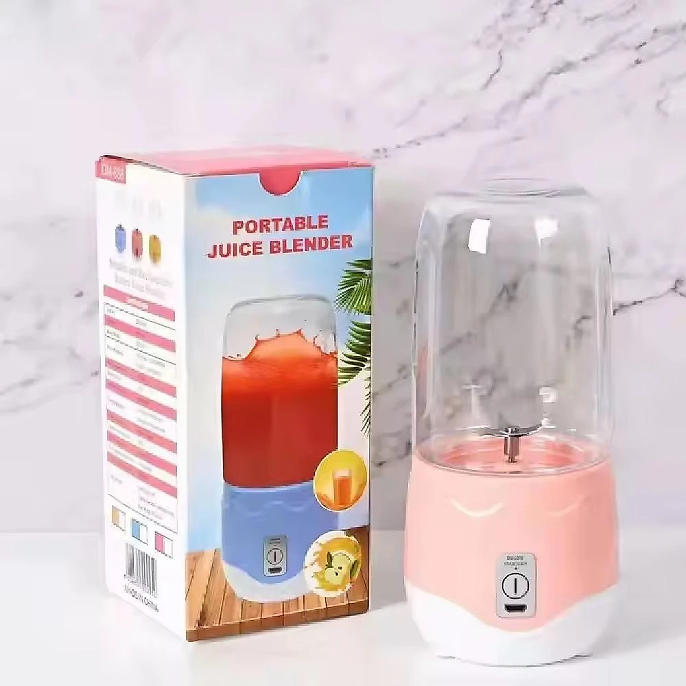 Liquidificador Portátil Sem Fio Recarregável Usb Rosa Para Smoothies Sucos E Vitaminas - Bivolt