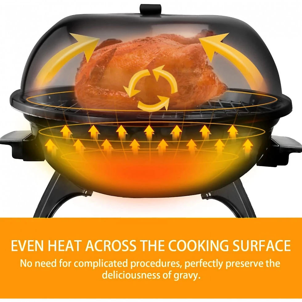 Churrasqueira Grill Elétrica até 15 Porções com Grelha Removível, 110V 1600W, Techwood, Preta