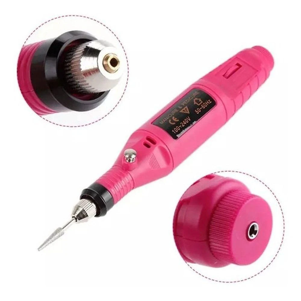 Lixadeira Lixa Motor Unha Elétrica Profissional Bivolt Rosa Bivolt