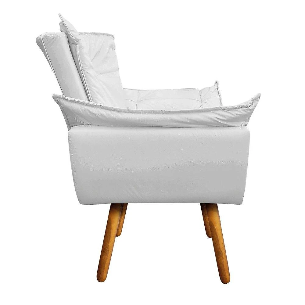 Kit 01 Namoradeira e 01 Poltrona Opala Corino Pés Palito