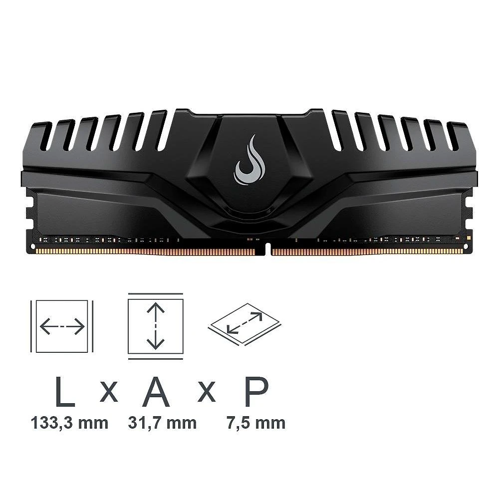 Memória RAM Rise Mode Z, 8GB, 3200MHz, DDR4, CL19, Preto - RM-D4-8G-3200Z