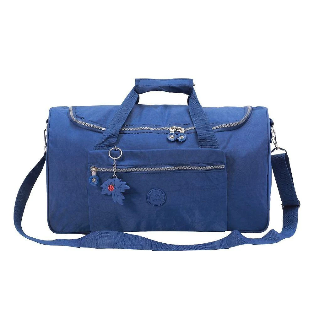 Sacola Viagem Bolsa Academia Fitness Feminina Pequena Mala De Mão Em Crinckle - Madrid Azul Marinho