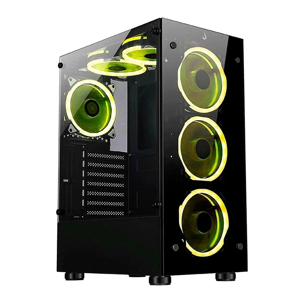Gabinete Gamer Glass 06X Black ATX M-ATX ITX Vidro Temperado Preto Rise Mode