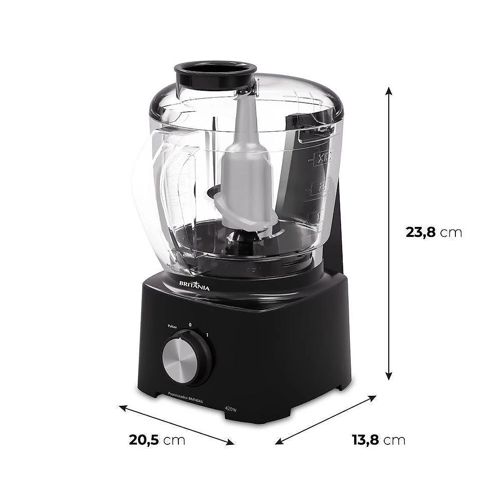 Processador Britânia 420W 1 Velocidade Preto BMN04A 110V