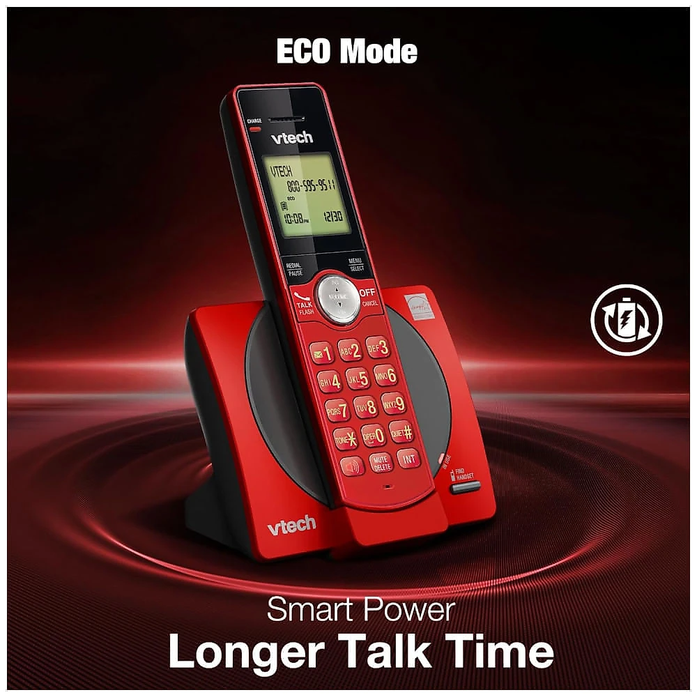 Telefone sem Fio VTech com 2 Aparelhos para Casa, Identificador de Chamadas e Viva-Voz, Visor Iluminado, Modo ECO Silencioso - CS69192R 2 Aparelhos
