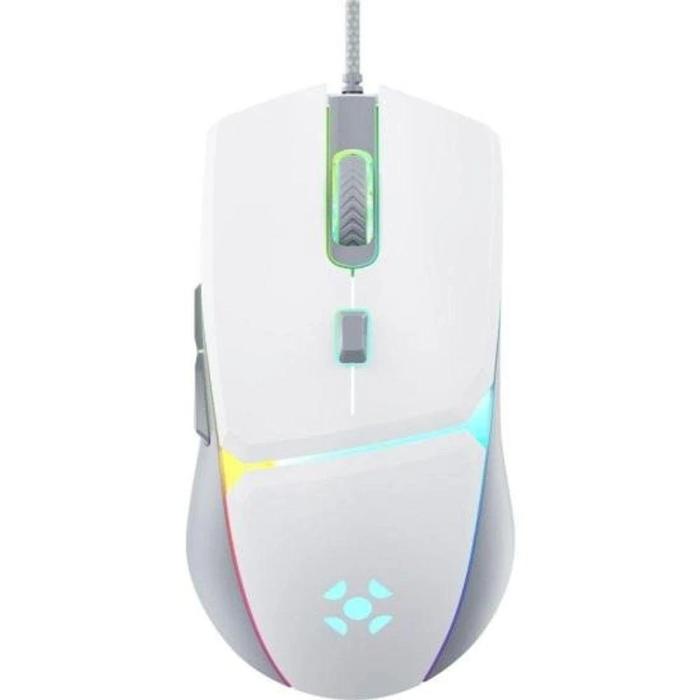 Mouse Gamer Fortrek Crusader com 12800 DPI, LED RGB e Design Ergonômico Ambidestro Branco