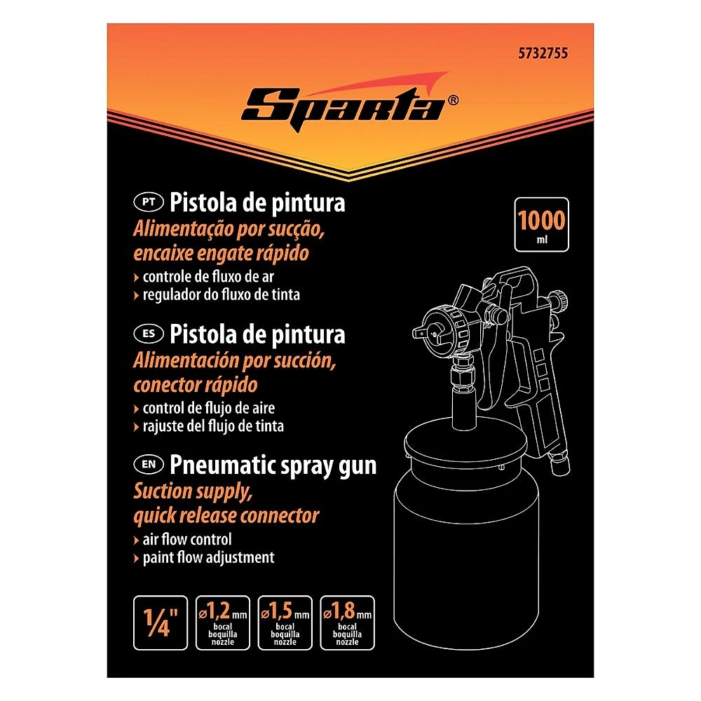 Pistola de pintura tanque inferior 1000ml sparta