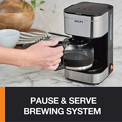 Krups Cafeteira KM202850 Até 5 Xícaras Aço Inoxidável Antigotejamento Cor Prata