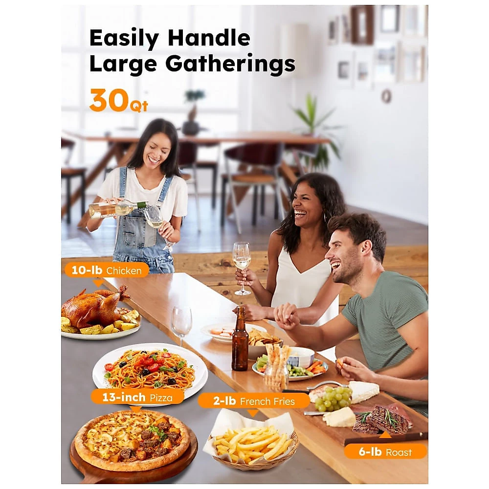 Forno Elétrico Nuwave Bravo XL Pro 30L Inox Air Fryer Convecção 100 Presets Sonda Digital 110V