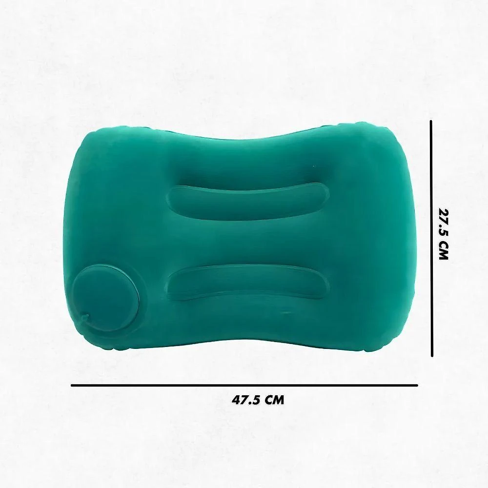 Travesseiro de Viagem Inflável Portátil em PVC Flocado Cinza Utimix
