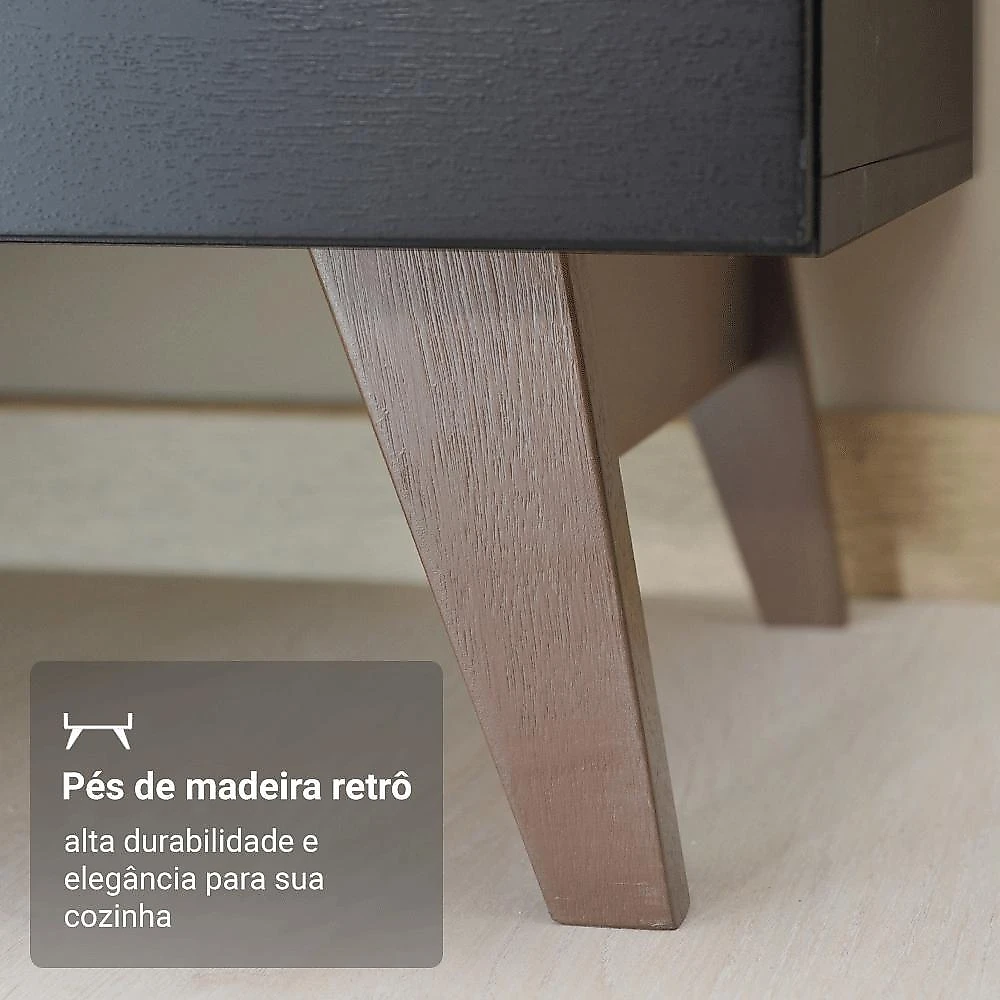 Armário de cozinha compacta 190cm preto reims madesa 04