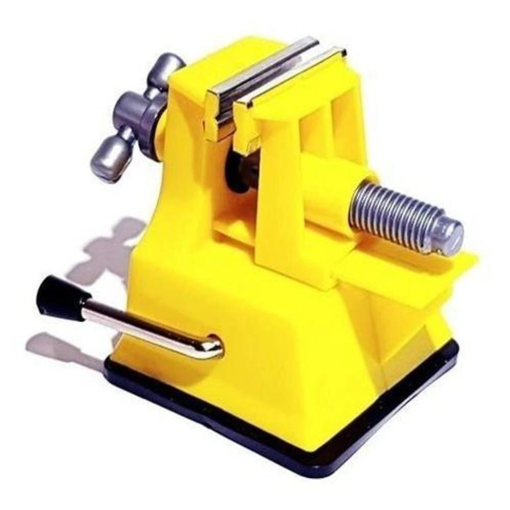Mini Torno Morsa de Bancada com Ventosa ST-80 Abertura 35mm Amarelo Yeet
