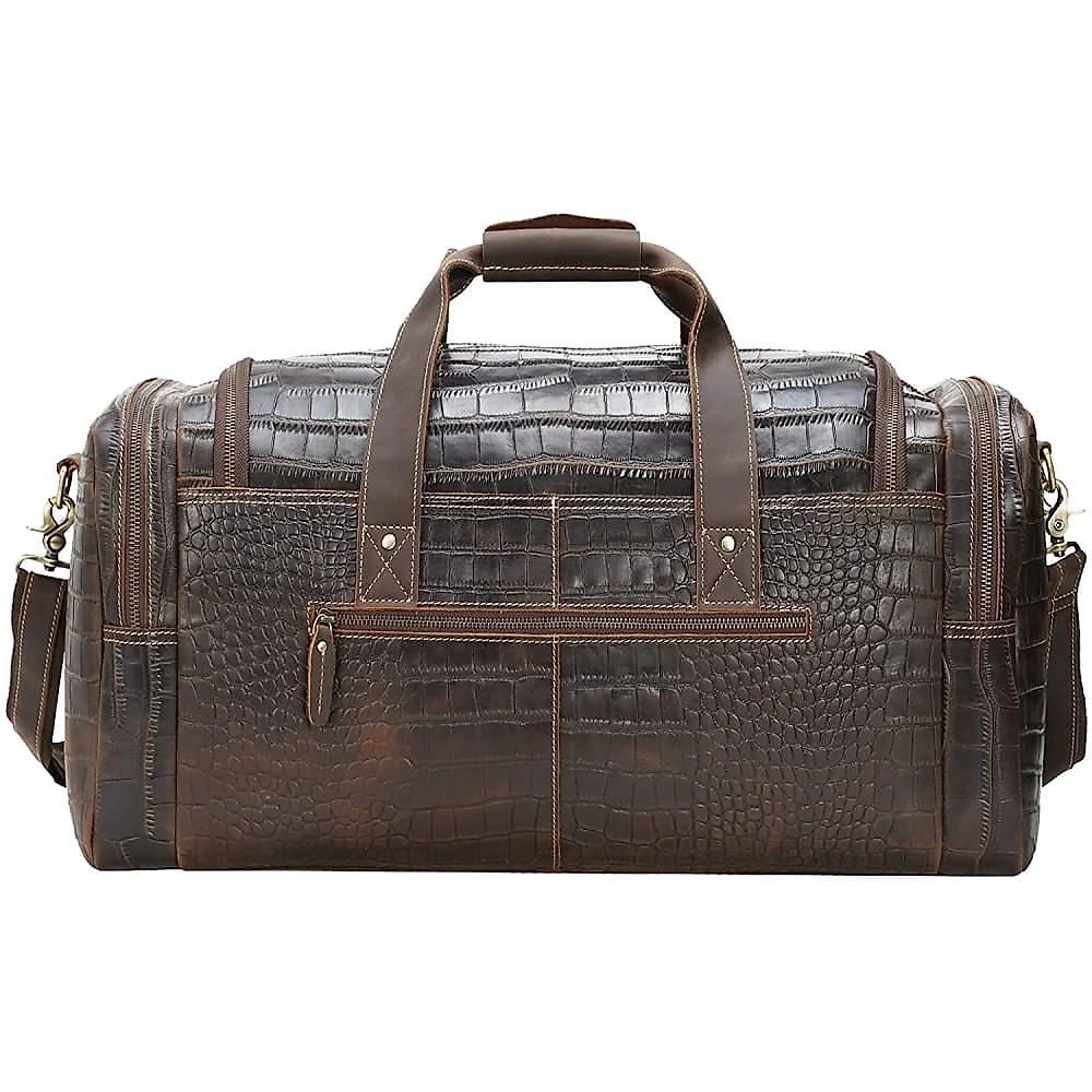 Polare Bolsa de Viagem Masculina Clássica de Couro Genuíno M arrom