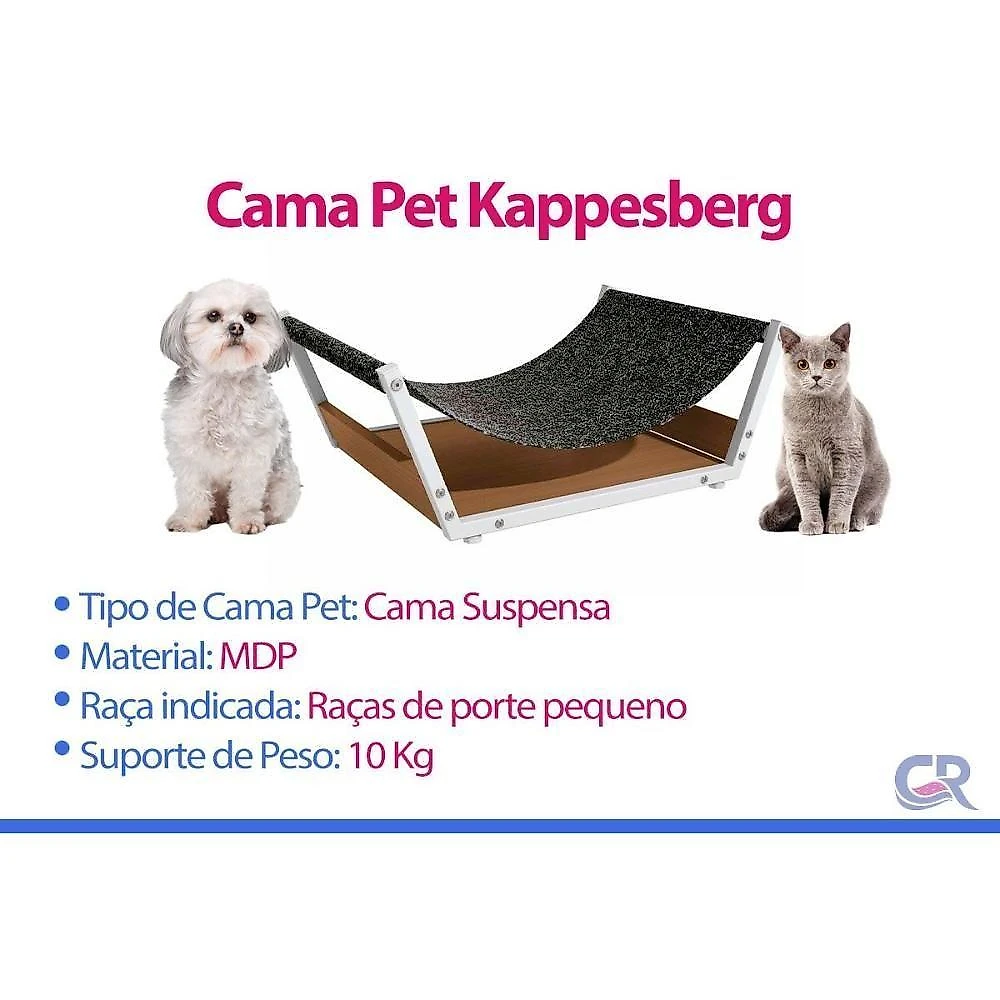 Cama Colchão Pet Kappesberg Industrial para Cão e Gato de Pequeno Porte Branco 44CM 61CM webcontinental-7909875381104