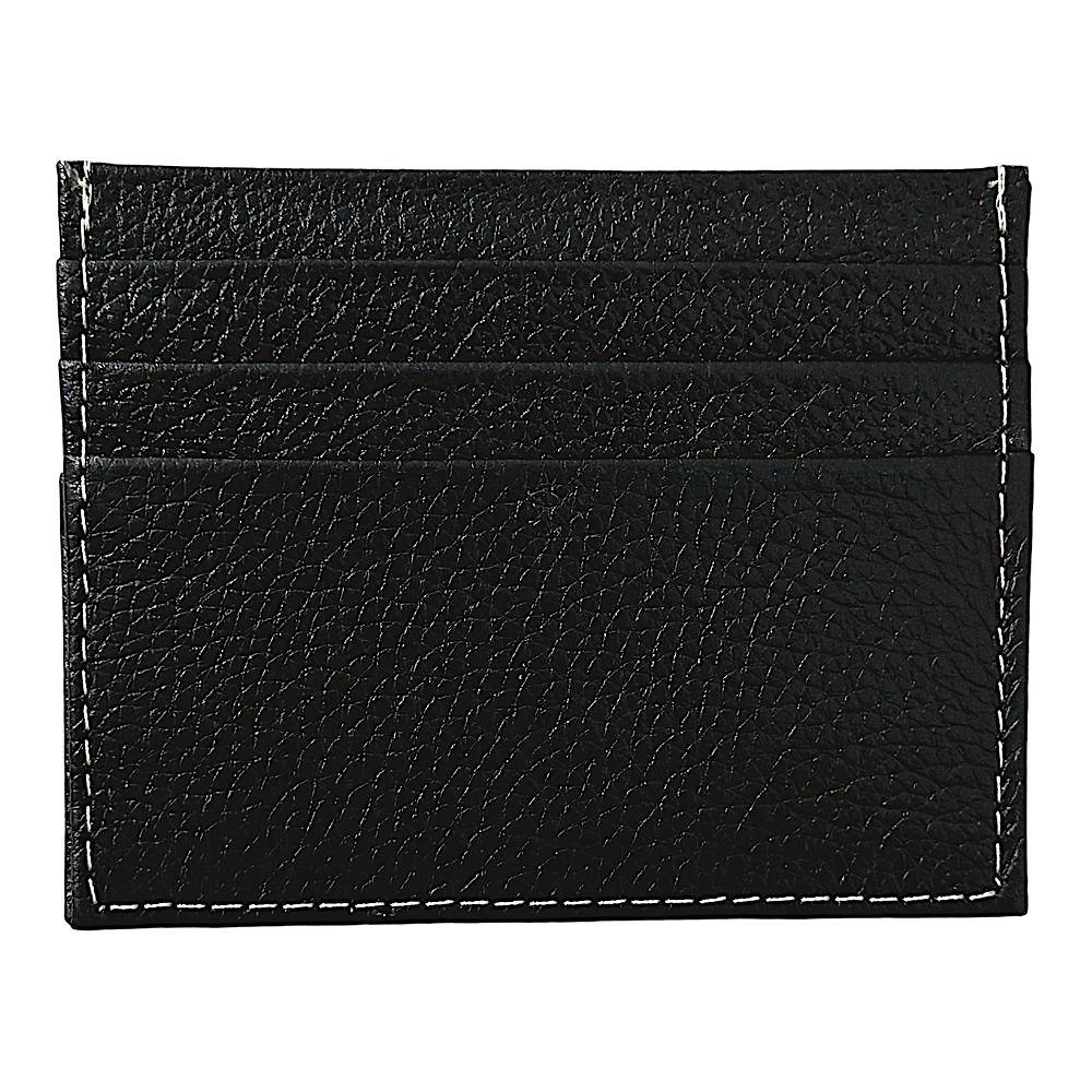 Porta Cartão Slim Em Couro Preto
