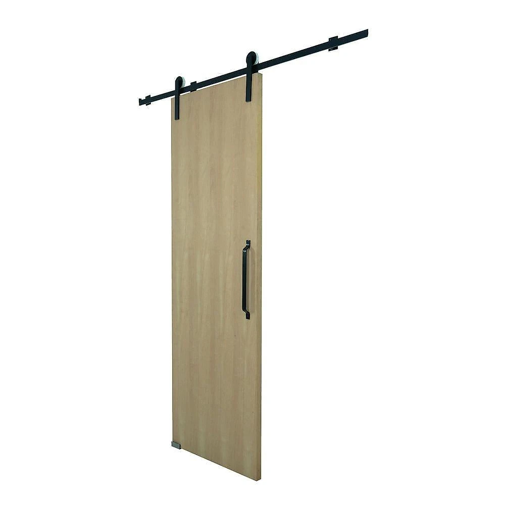 Porta Celeiro De Correr Verniz Kit Preto 210x90
