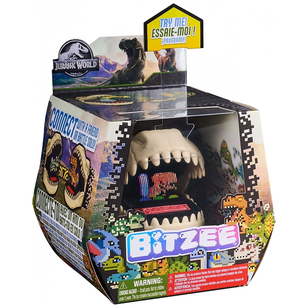 BITZEE Jurassic World - Dinossauro Interativo com 25 Espécies, Responde ao Toque e se Conecta para Batalhas