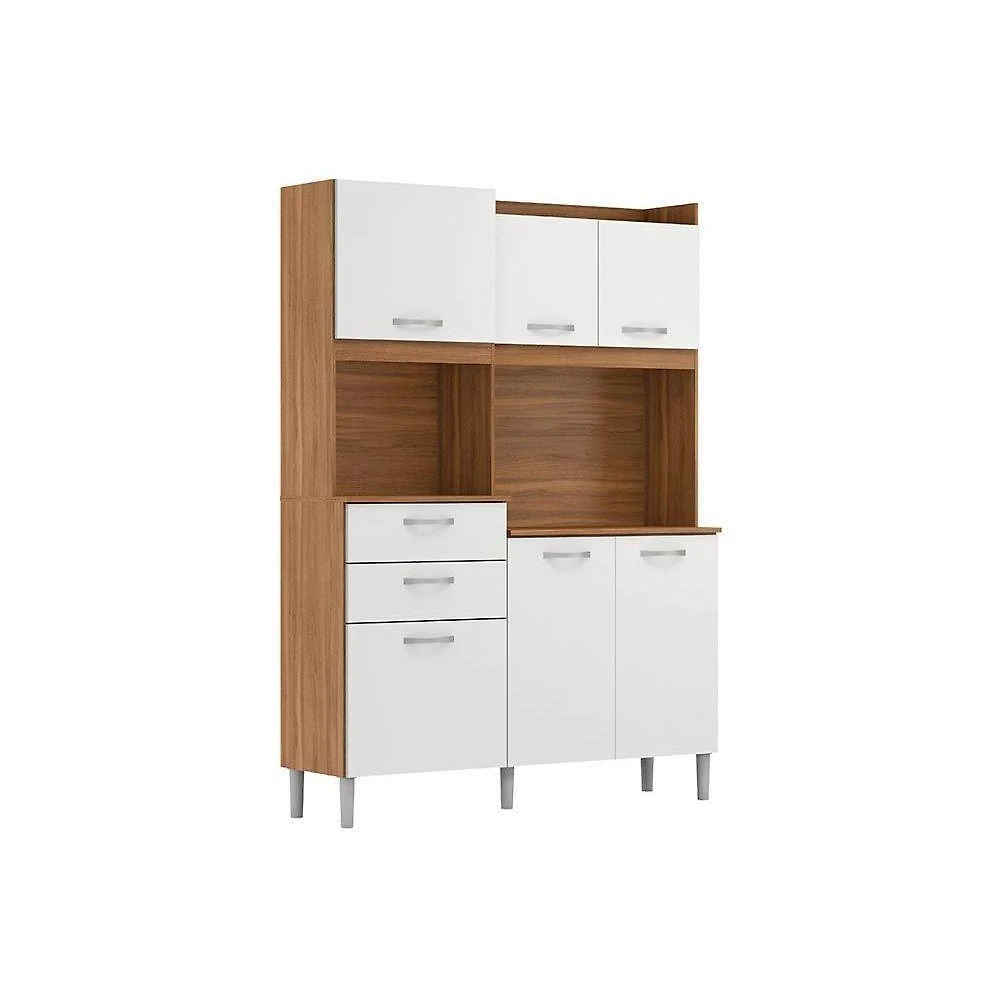 Cozinha Completa Harmonia C- 6 Portas E 2 Gavetas 132x183 Amendola-branco - Demóbile