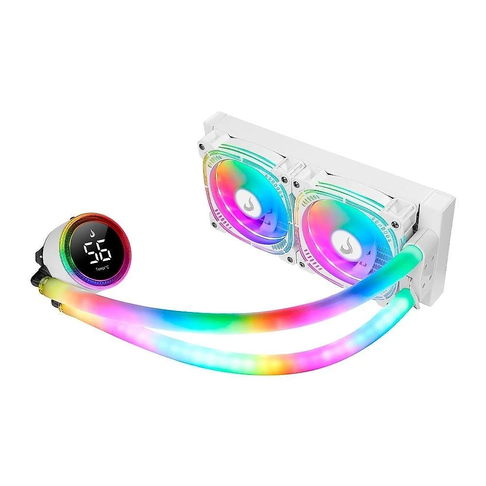 Water Cooler Rise Mode Aura Ice, ARGB, 240mm, AMD/Intel, Branco - RM-WAI-02-ARGB