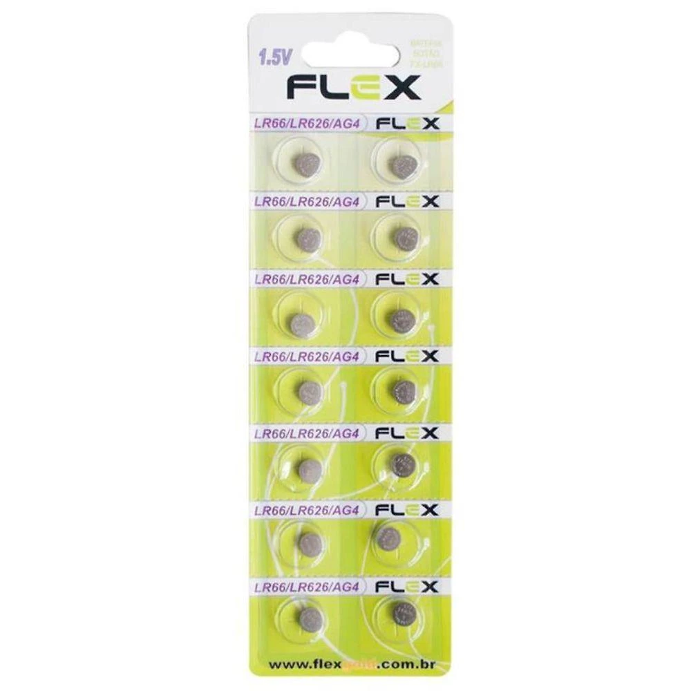 Bateria Botão 2 Flex LR66 Cartela com 14 Unidades