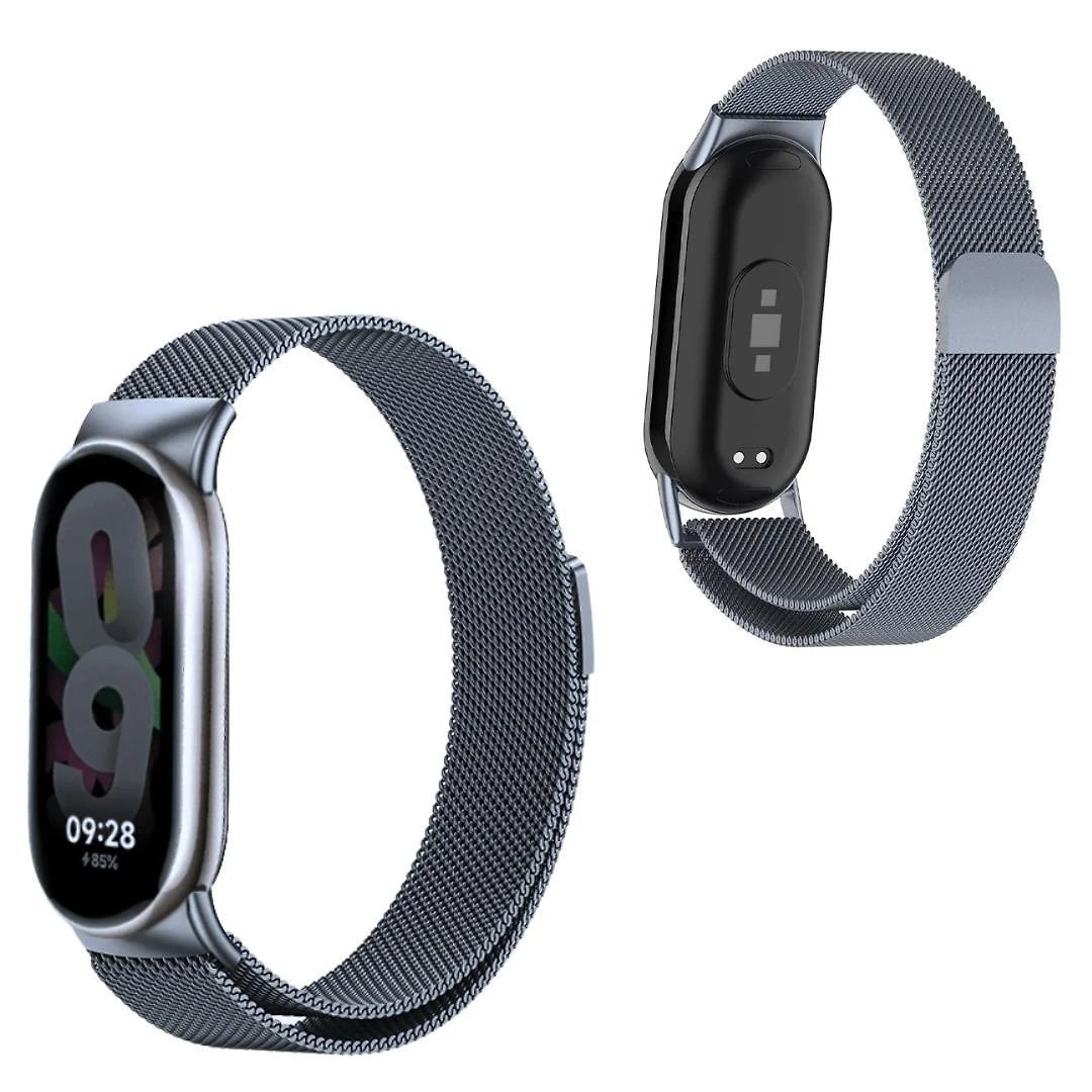 Miniatura Pulseira Inox Para Xiaomi Mi Band 8 2023 + Película Silicone