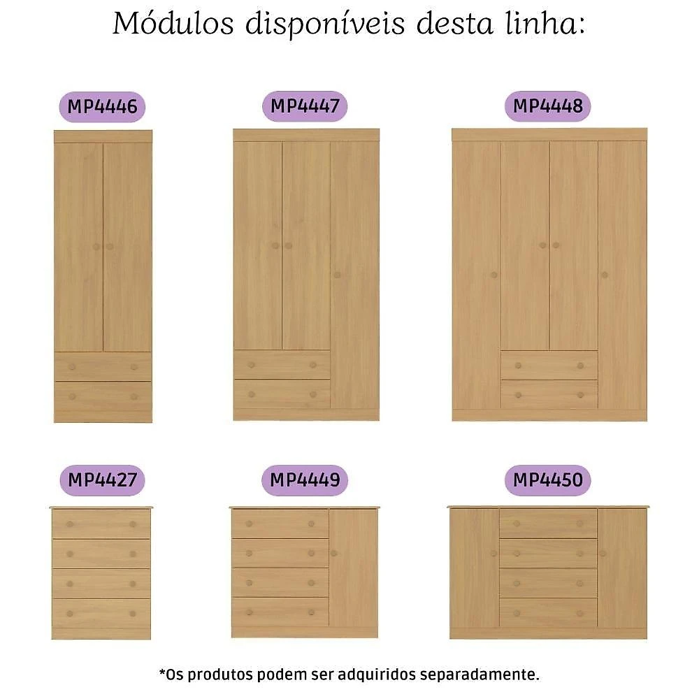 Quarto De Bebê Completo Com Berço Americano 3 Em 1 Encanto Multimóveis MP4593 Madeirado