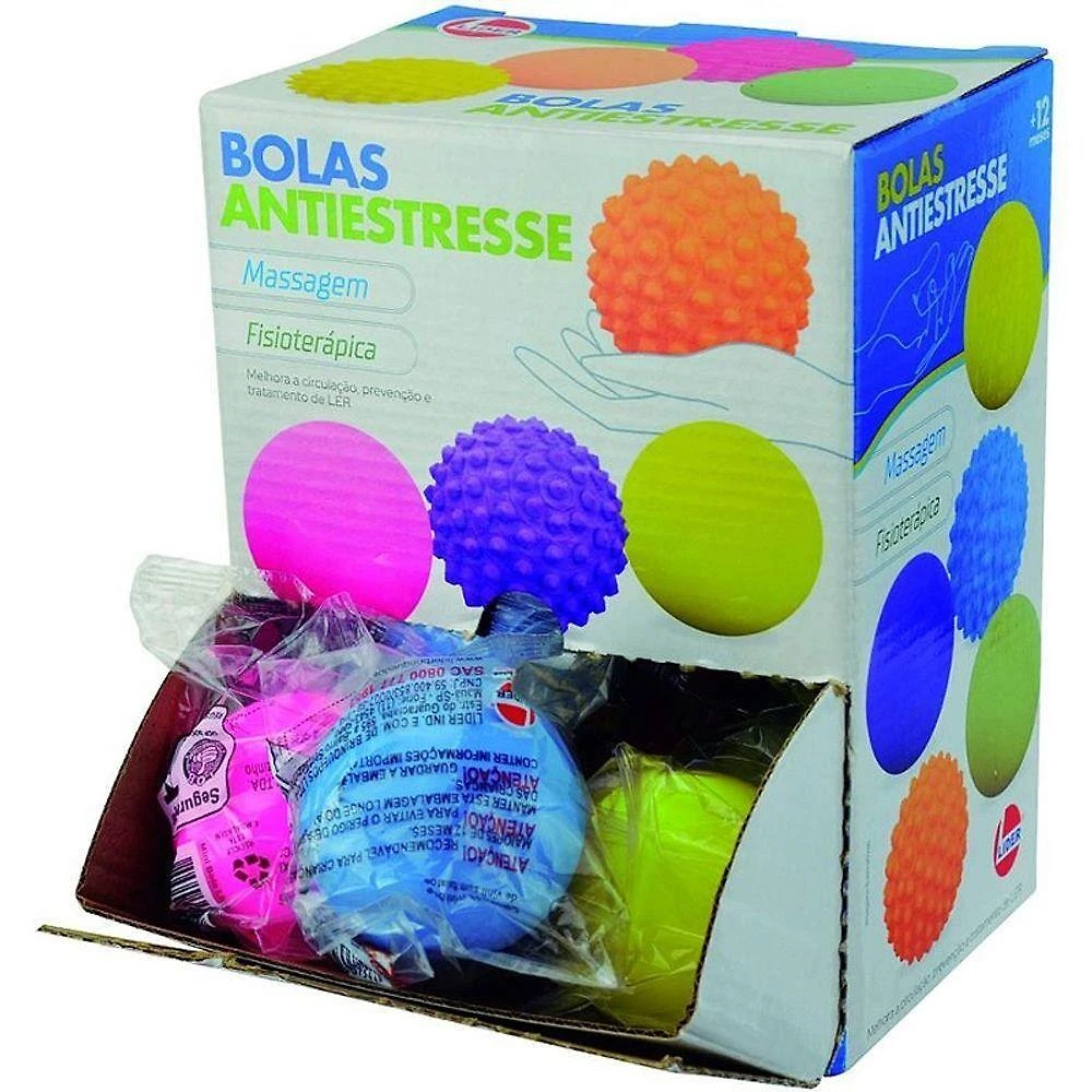Bola Lisa Pequena para Recreação e Reabilitação Display 12 Unidades