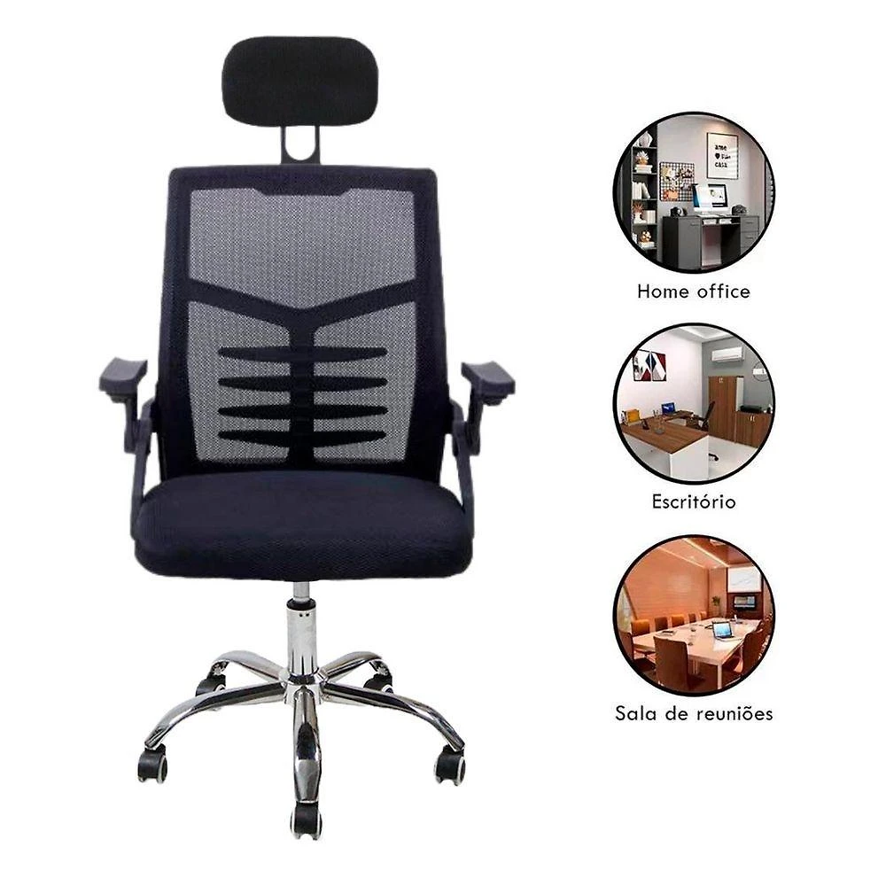 Miniatura Cadeira Escritório Executiva Diretor Relax Ergonômica Com Apoio De Cabeça