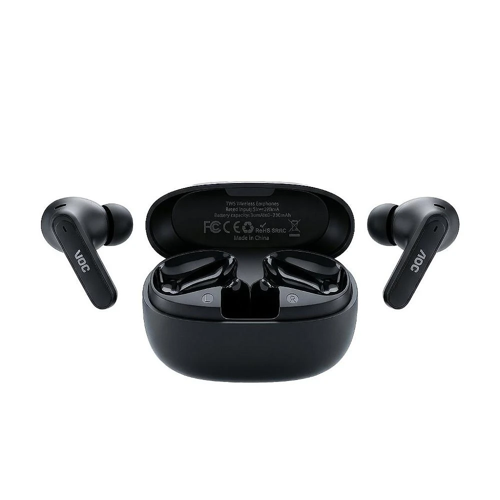 Fone Bluetooth 5.3 Sem Fio Ergonômico, Alcance até 10m e Microfone Integrado - Preto - AOC