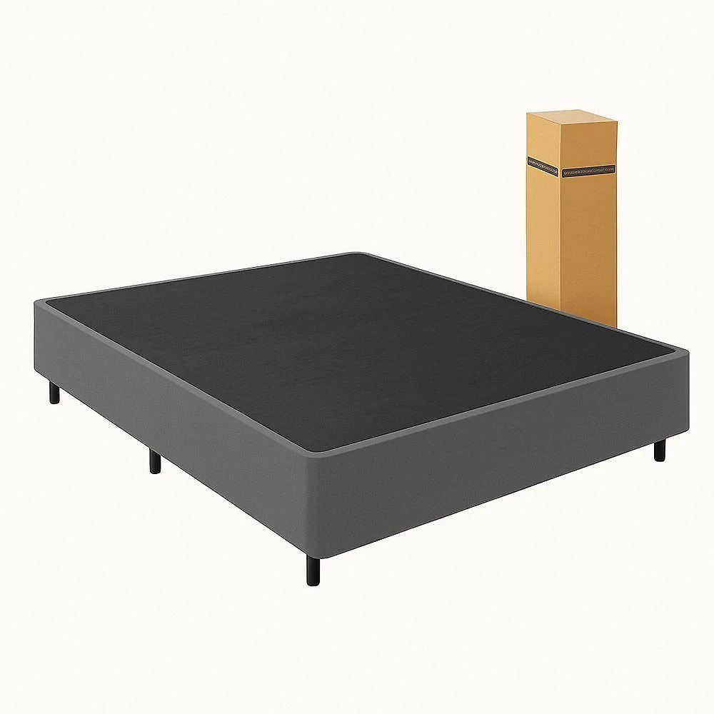Cama Box Desmontavel King 193x203cm Orthocamas Suede Cinza