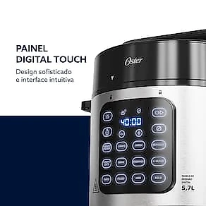 Panela de Pressão Elétrica Oster OPAN930 5,7L Inox Jateado Digital 110V