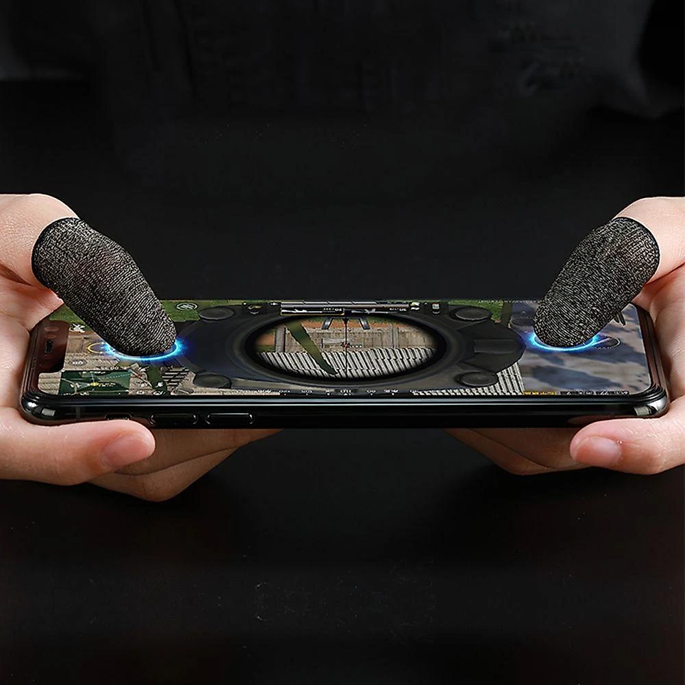 Luva Dedo Gamer para Celular Wm Kit 4 Unidades Alta Sensibilidade Nano Fibra Preto