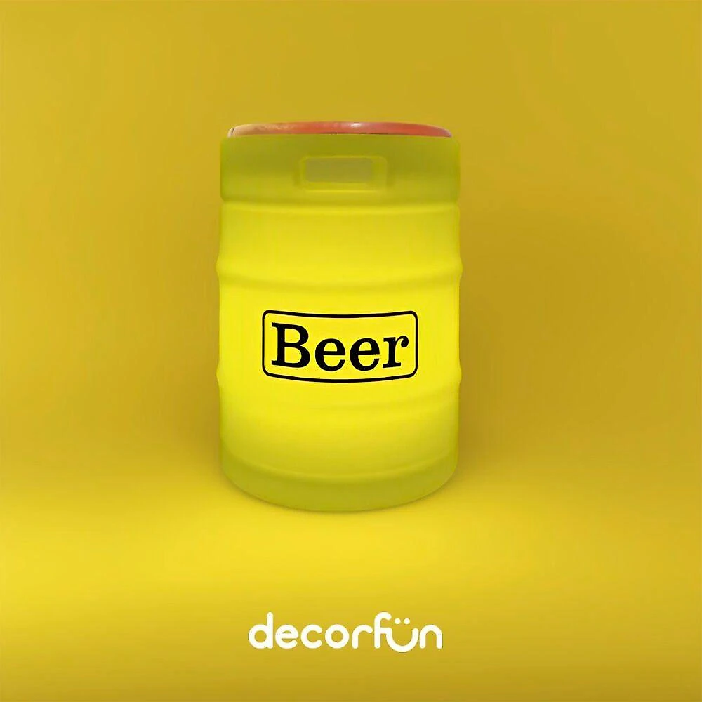 Banco com Luminária Beer Barrel Amarelo Tpc com Iluminação Funcional e Design Moderno Amarelo webcontinental-7899894631833