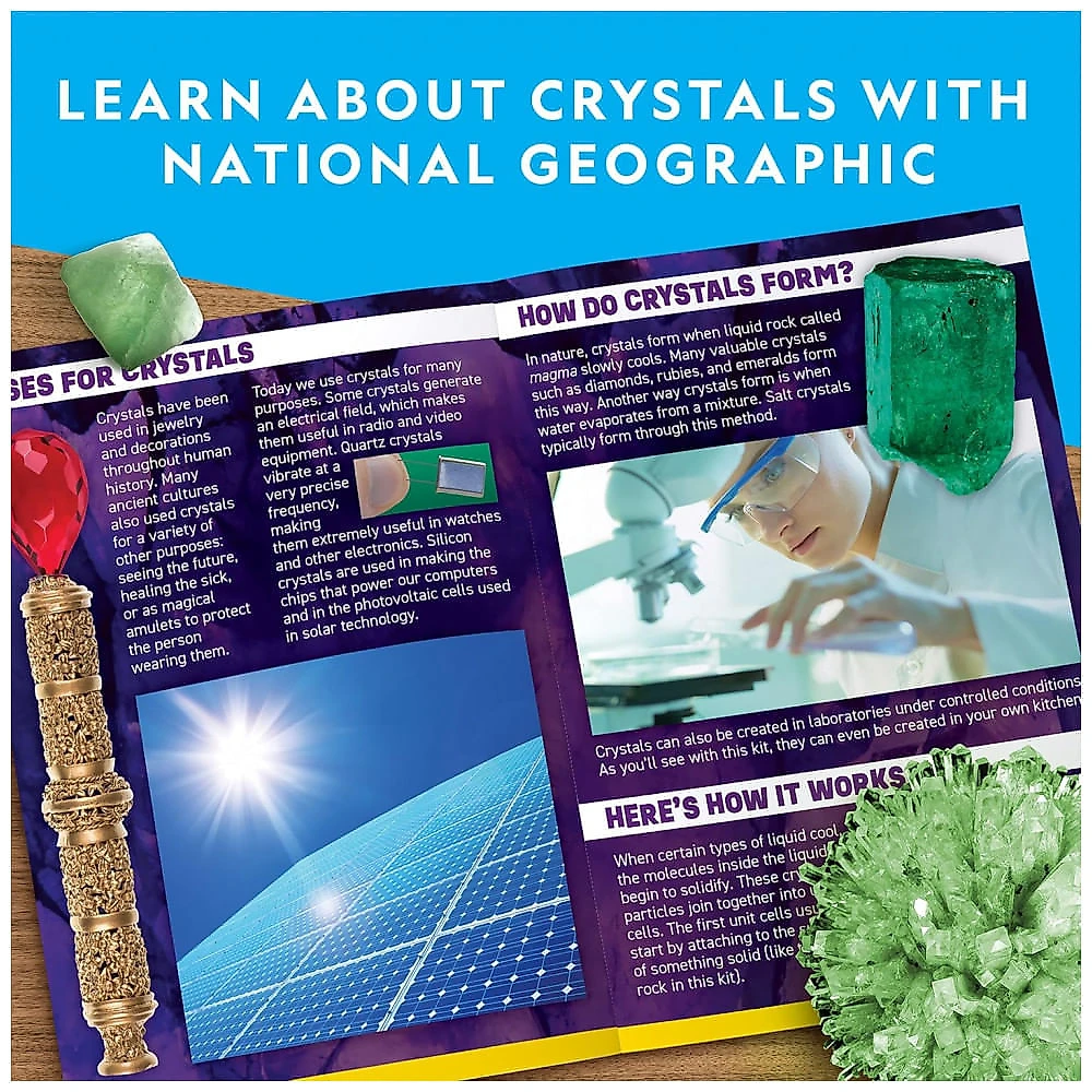 Kit de Crescimento de Cristal Gigante – Brinquedo Educativo STEM, Presente Criativo para Crianças, National Geographic