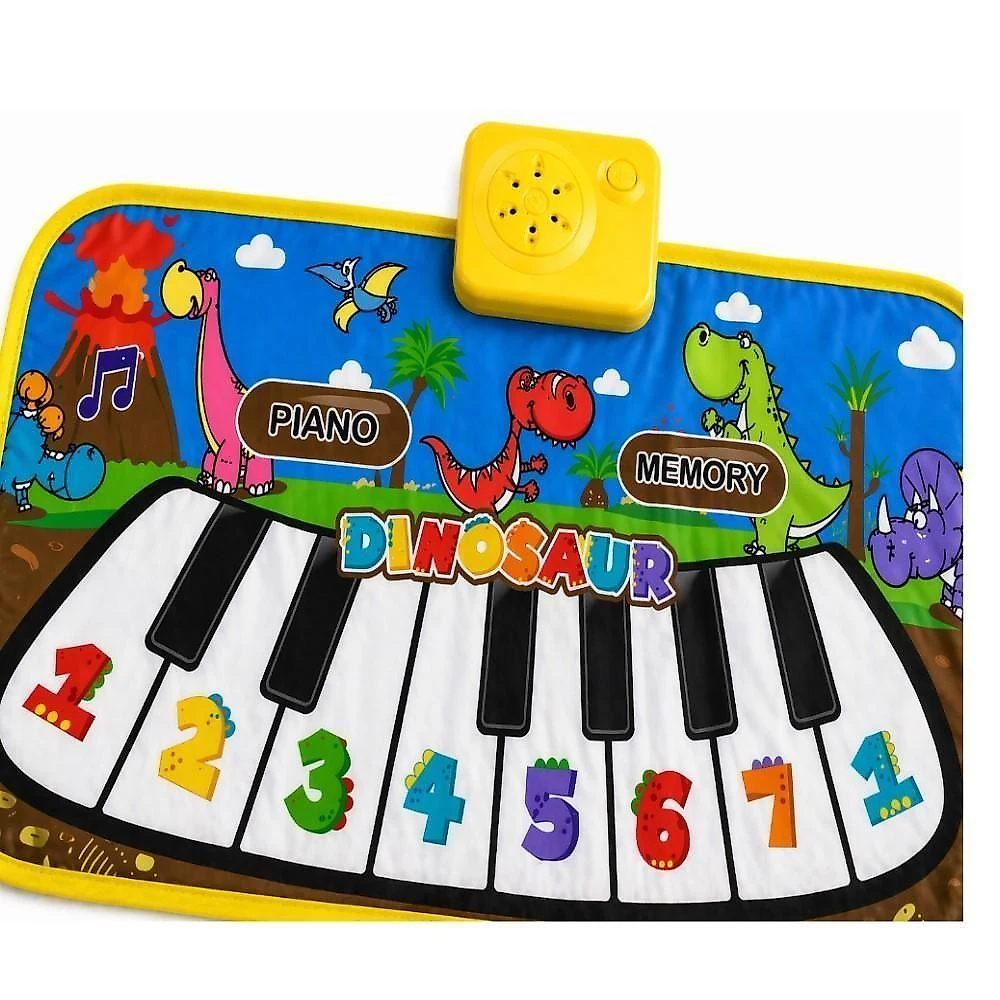 Tapete Musical Infantil Piano Dinossauro 8 Teclas Educativo Dobrável para Crianças Utibom