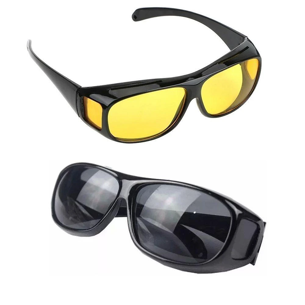 Oculos Visao Noturna 2 Un. Dirigir Moto Carro Protecao Uv