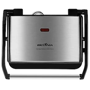 Sanduicheira Grill Britânia BGR27I Press 850W Antiaderente – Inox/Preta 110V