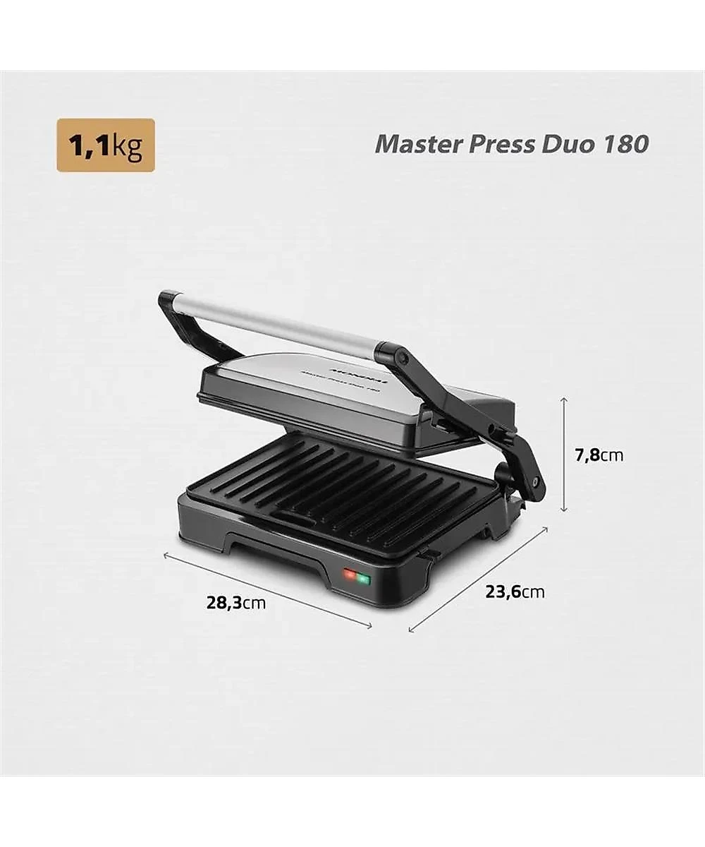 Grill Master Press Duo 180 Mondial Preto/Inox - PG-01-180 1000W