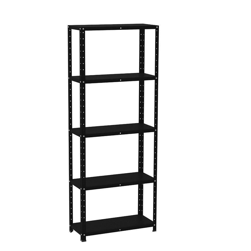 Estante De Estrutura Metálica Com 5 Prateleiras 175cm(a)92acm(l)30cm(p) Com Reforço Preto