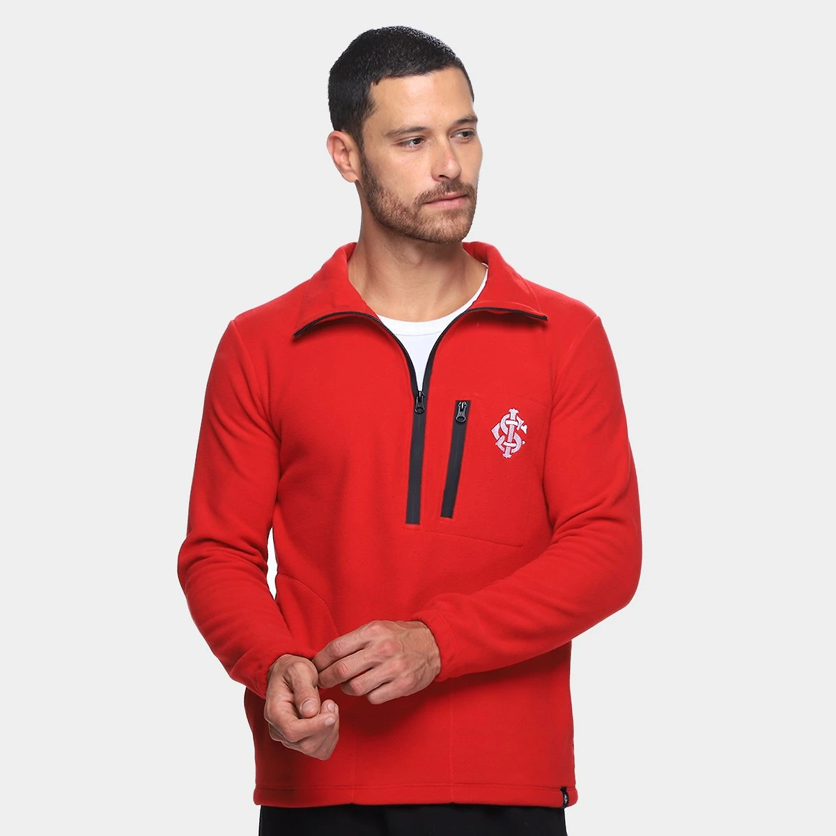 Miniatura Blusão Internacional Fleece Masculino Vermelho - EGG